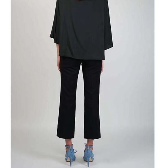 NWT $690 THE ROW Seloc Crop Stretch Cotton Straight Size 8 Dress Pants - Picture 3 of 10